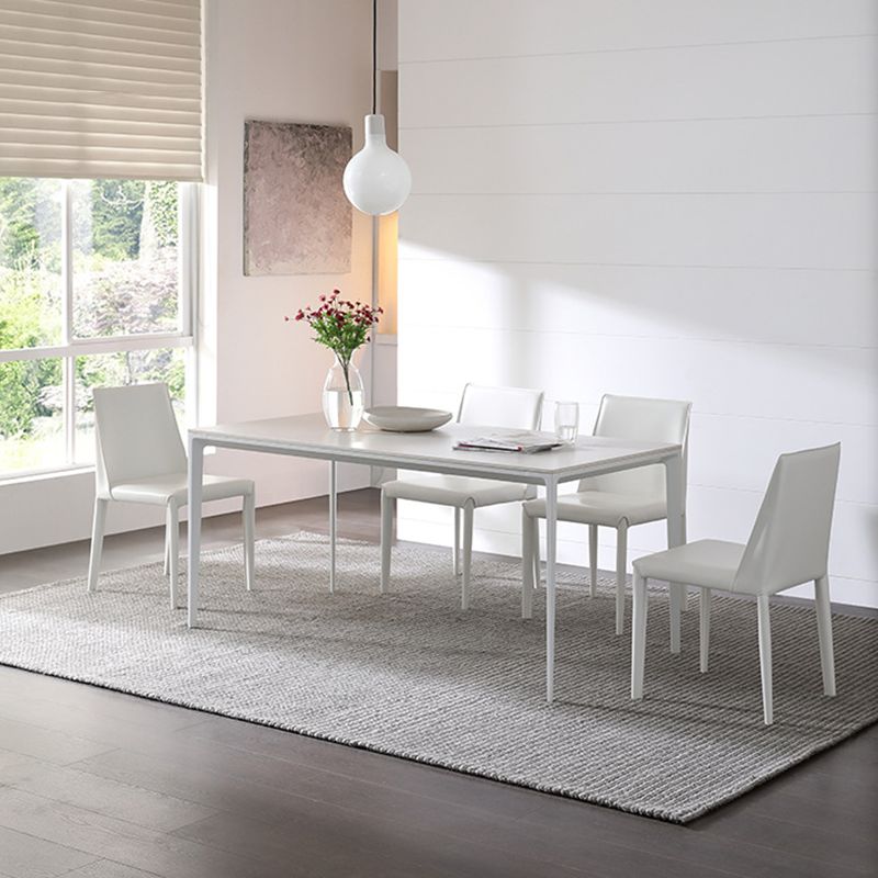 Modern Style Rectangle Table Set 1/2/4/5/6/7 Pieces Dining Set with Metal Legs Clearhalo 'Dining Room Sets' 'Dining Tables & Seating' 'dining_room_set' 'furn' 'furn_dining_room_set' 'Furniture' 'Kitchen & Dining Furniture' 1200x1200_98a5ea6f-99dd-4386-be27-e86317676a7f