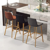 30-inch Glam Iron Barstool Distressed Low Back Indoor Tall Stool with Leather Seat Clearhalo 'Bar Furniture' 'Bar Stools' 'bar_stools' 'furn' 'furn_bar_stools' 'Furniture' 'furniture_bar_stools' 'Kitchen & Dining Furniture' 1200x1200_98a5f13e-ca6a-47b1-a946-73faec2c82e5