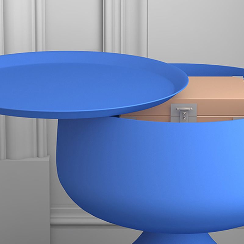 トレイトップの台座サイドテーブル丸いソファコーナーテーブルとストレージ