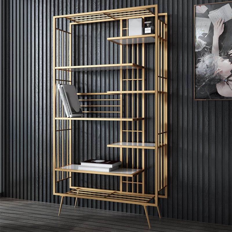 70.87"H Bookshelf Open Back Glam Style Bookcase for Home Office Study Room Clearhalo 'Bookcases' 'furn' 'furn_bookcases' 'Furniture' 'furniture_bookcases' 'kitchen' 'kitchen_bookcases' 'Living Room Furniture' 'Office Furniture' 1200x1200_98a6edf6-6693-4bc0-bb5e-1c394ae631b4