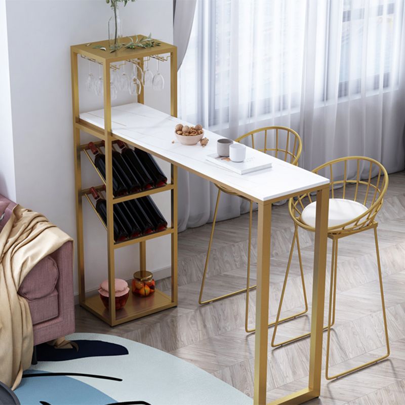 Modern Rectangle Bistro Bar Height Cocktail Table Marble Sled Indoor Bar Table Clearhalo 'Bar Furniture' 'Bar Tables' 'bar_tables' 'furn' 'furn_bar_tables' 'Furniture' 'furniture_bar_tables' 'Kitchen & Dining Furniture' 'kitchen&dining_furn' 'kitchen' 1200x1200_98a72852-b6b3-4e88-aa94-70979b29954b