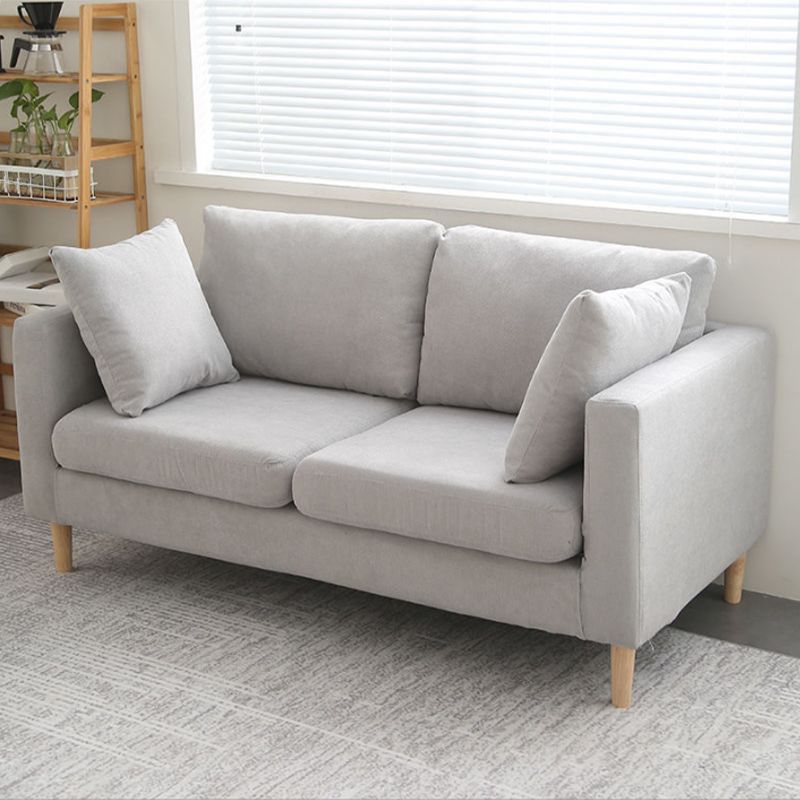 Loose Back Square Arm Sofa Nordic 24.4" D Slipcovered Loveseat Clearhalo 'furn' 'furn_sofas' 'Furniture' 'furniture_sofas' 'kitchen' 'kitchen_sofas' 'Living Room Furniture' 'Sofa' 'sofas' 1200x1200_98a77bc1-9e90-4921-8fb9-99fe3465f18a
