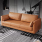 Skandinavisches Kunstledersofa mit 2 Kissen quadratischer Arm Wohnzimmer Sitzgelegenheiten