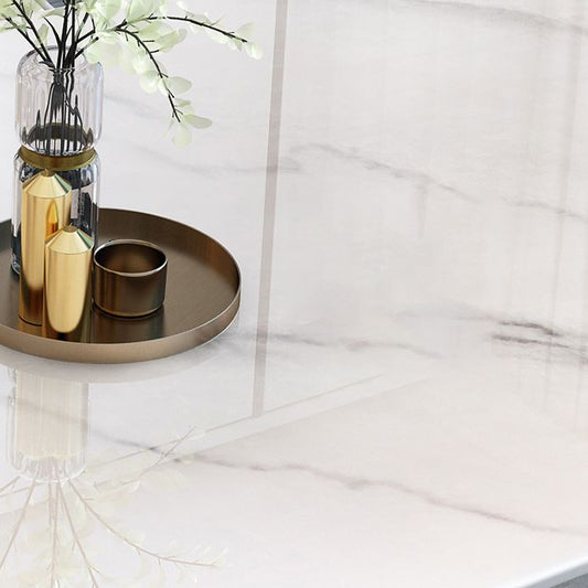 Tavolo da pranzo a base di piedistallo a base d'oro tradizionale tavolo da pere di pietra del rettangolo di lusso