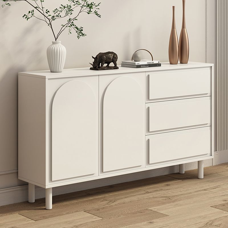 Contemporary Wooden White Sideboard Cabinet with Doors and Drawers Clearhalo 'buffet_sideboard' 'Buffets & Sideboards' 'furn' 'furn_buffet_sideboard' 'Furniture' 'Kitchen & Dining Furniture' 1200x1200_98ab3371-a107-489a-a6e8-19ec909841de