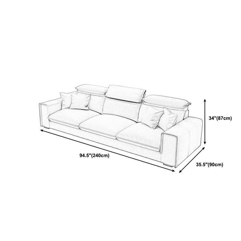 Ultra-Modern Sewn Pillow Back Square Arm Sofa with Slipcovered for Living Room Clearhalo 'furn' 'furn_sectionals' 'Furniture' 'furniture_sectionals' 'Living Room Furniture' 'Sectionals' 1200x1200_98ac4c07-e9b9-4159-bcdb-6716c209340b