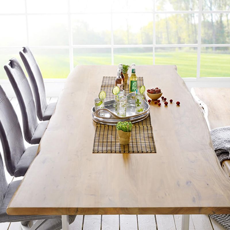 Rectangle Shape Glam Dining Table Fixed Table with Solid Wood Clearhalo 'Dining Tables & Seating' 'Dining Tables' 'dining_table' 'furn' 'furn_dining_table' 'Furniture' 'Kitchen & Dining Furniture' 1200x1200_98ad67d3-aaff-445e-974e-2b203c5e0c82
