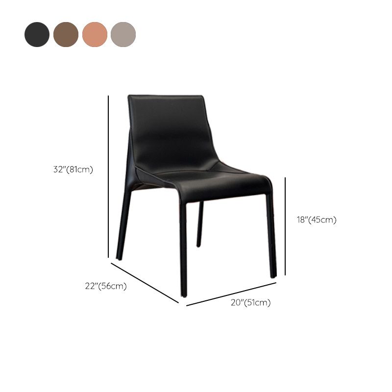 Moderner Essstuhl Leder Leder fester Rückseitenstuhl für Esszimmer