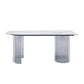 Sintered Stone Top Dining Table Modern White Table with Acrylic Double Pedestal Clearhalo 'Dining Tables & Seating' 'Dining Tables' 'dining_table' 'furn' 'furn_dining_table' 'Furniture' 'furniture_dining_table' 'Kitchen & Dining Furniture' 'kitchen' 'kitchen_dining_table' 1200x1200_98af7969-3351-432c-b868-e13535e47ae0