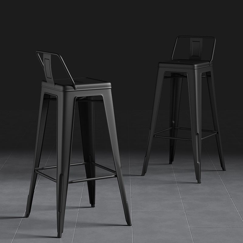 Industrial Style Metal Bar Stool Backrest Counter Stool for Restaurant and Bristol Clearhalo 'Bar Furniture' 'Bar Stools' 'bar_stools' 'furn' 'furn_bar_stools' 'Furniture' 'Kitchen & Dining Furniture' 1200x1200_98b0aced-47ee-40b3-9ff7-3a860a436113