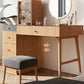 Scandinavian Makeup Vanity Table with Mirror and Stool for Bedroom