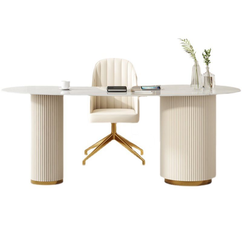 Modern & Contemporary White Desk Sintered Stone Bedroom with 3-Drawer Writing Desk Clearhalo 'furn' 'furn_office_desk' 'Furniture' 'furniture_office_desk' 'Office Desks' 'Office Furniture' 'office_desk' 1200x1200_98b2ac38-117e-4eb2-9b9c-f59a0337478e