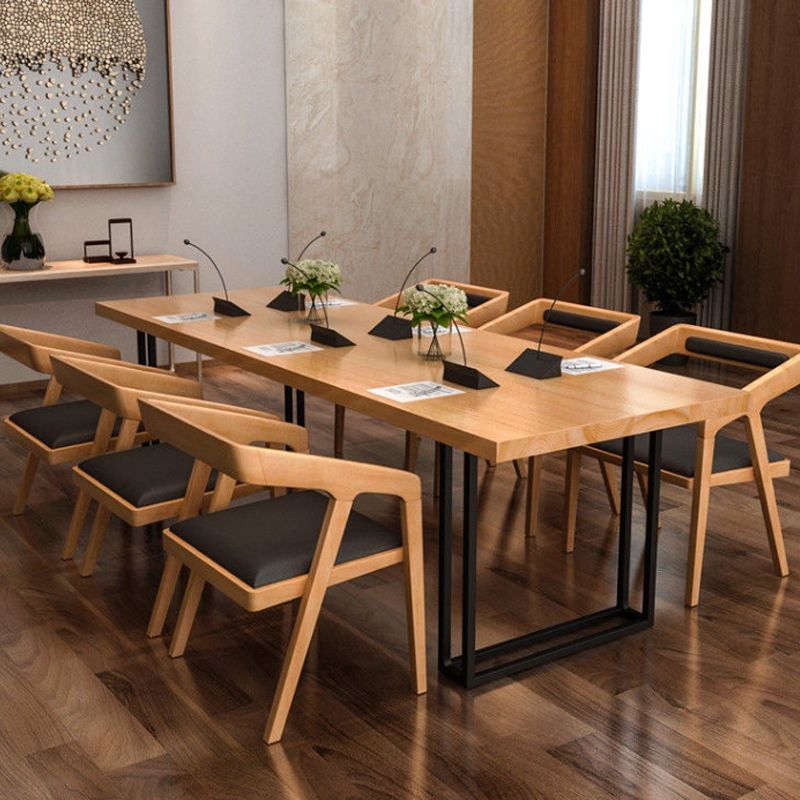 Escritorio de escritura de rectángulo de madera sólida Base de trineo 29.53 "Desk office de alto