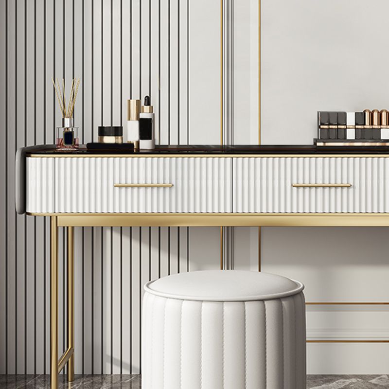 Glam Glass Top ijdelheid make -uptafel ontlasting ingesteld met opbergladen