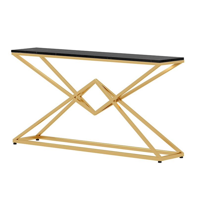 11" Wide Stone Glam Console Table Rectangle Console Sofa Table Clearhalo 'Console Tables' 'console_tables' 'Entry & Mudroom Furniture' 'furn' 'furn_console_tables' 'Furniture' 1200x1200_98b390f7-fec9-4721-a0ae-950238b10eb3