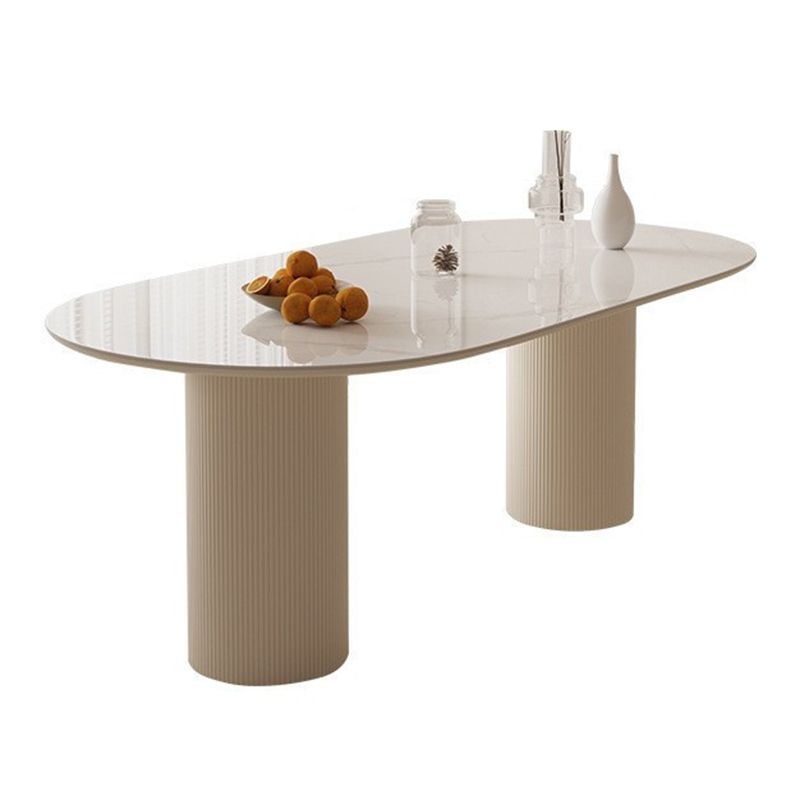 Moderne stijl ovale tafel set 1/4/5/6/7 stukken eetgelegenheid met metalen poten