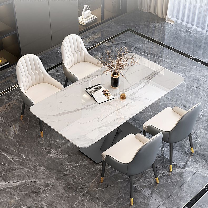 Traditional Luxury Pedestal Rectangle Dining Table Stone Table for Dining Room Clearhalo ' dining_table' 'Dining Tables & Seating' 'Dining Tables' 'furn' 'furn_dining_table' 'Furniture' 'furniture_dining_table' 'Kitchen & Dining Furniture' 'kitchen&dining_furn' 'kitchen' 'kitchen_dining_table' 1200x1200_98b5e8b2-4b2c-4842-892d-3b371ffeaad9