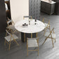 Modern Dining Set 1/3/7 Pcs Sintered Stone Top Dining Table with Folding Chairs