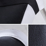 Contemporary Solid Back Leather Side Chair Black And White Stackable Dining Chairs Clearhalo ' kitchen&dining_furn' 'Dining Chairs' 'Dining Tables & Seating' 'dining_chair' 'furn' 'furn_dining_chair' 'Furniture' 'furniture_dining_chair' 'Kitchen & Dining Furniture' 'kitchen' 1200x1200_98b6e8c2-4dc7-40e5-ad81-662ff5e6b7e3