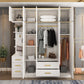 White Wardrobe Cabinet Contemporary Engineered Wood Wardrobe Armoire Clearhalo 'Armoires & Wardrobes' 'armoires_wardrobes' 'Bedroom Furniture' 'furn' 'furn_armoires_wardrobes' 'Furniture' 1200x1200_98b792c9-8348-4372-8d76-5cfe9d5aa20c