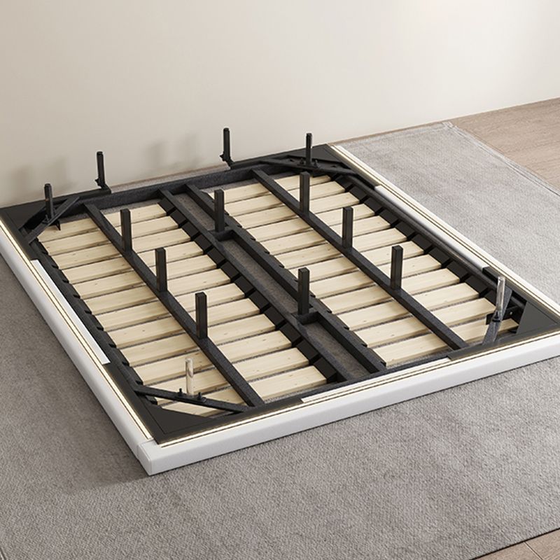 Glam Wood and Upholstered Headboard Bed Steel Frame Standard Bed Clearhalo 'Bedroom Furniture' 'Beds' 'furn' 'furn_beds' 'Furniture' 1200x1200_98b79d60-714f-4f69-aff8-f32a7ec182f7