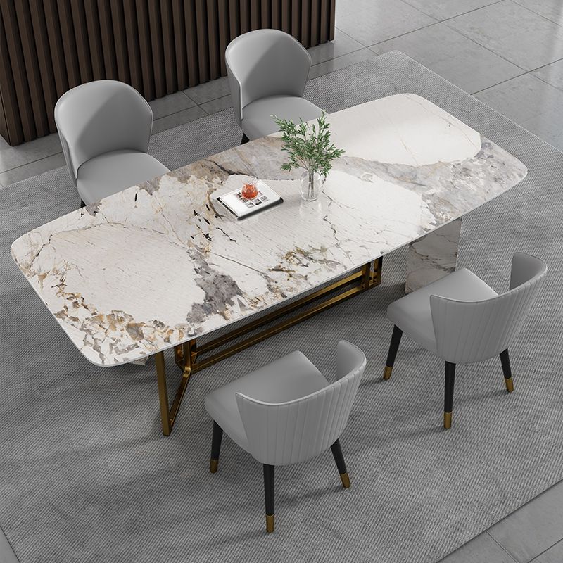 Rectangle Dining Site Table Traditional Luxury Stainless Steel Dinette Table Clearhalo ' dining_table' 'Dining Tables & Seating' 'Dining Tables' 'furn' 'furn_dining_table' 'Furniture' 'furniture_dining_table' 'Kitchen & Dining Furniture' 'kitchen&dining_furn' 'kitchen' 'kitchen_dining_table' 1200x1200_98b92e93-b6f3-4c6c-98ec-d96c370e99bc