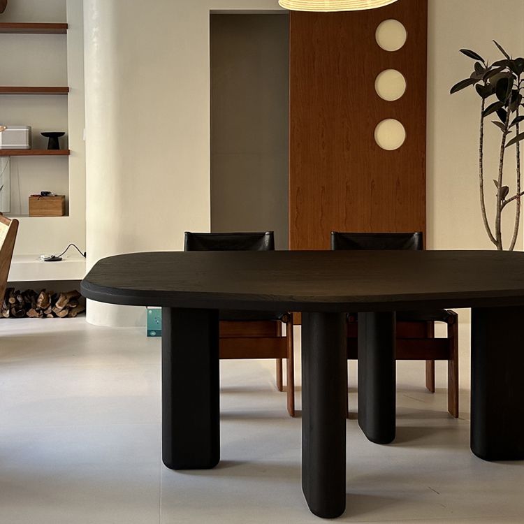 Oak Solid Wood Dining Table Tripod Base Dining Table for Dining Room Clearhalo 'Dining Tables & Seating' 'Dining Tables' 'dining_table' 'furn' 'furn_dining_table' 'Furniture' 'Kitchen & Dining Furniture' 1200x1200_98b96ece-f54e-4e96-a18e-cb71b2b1e20d