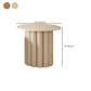 Mesa de centro individual redonda de madera maciza con pedestal contemporáneo/4 patas