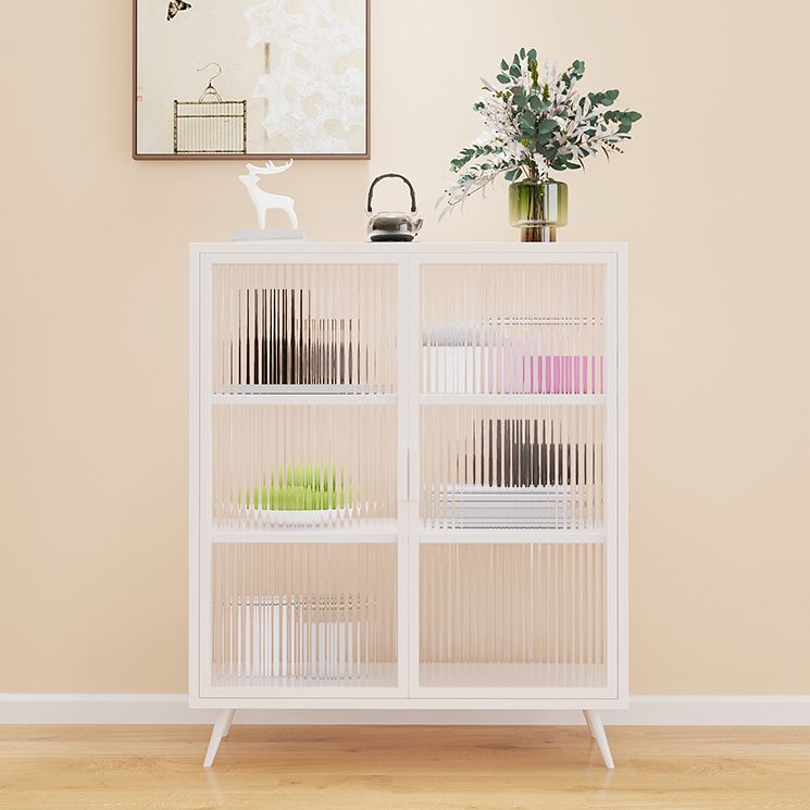 Glass Door Iron Sideboard Modern Server Cabinet with Storage for Kitchen Clearhalo 'buffet_sideboard' 'Buffets & Sideboards' 'furn' 'furn_buffet_sideboard' 'Furniture' 'Kitchen & Dining Furniture' 1200x1200_98bbf51f-c7cf-4a3c-9c5b-6e230bab40f3