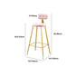 Glam Round Pub Table Set 1/2/3 Pieces Marble Top Bar Table with Metal Stools
