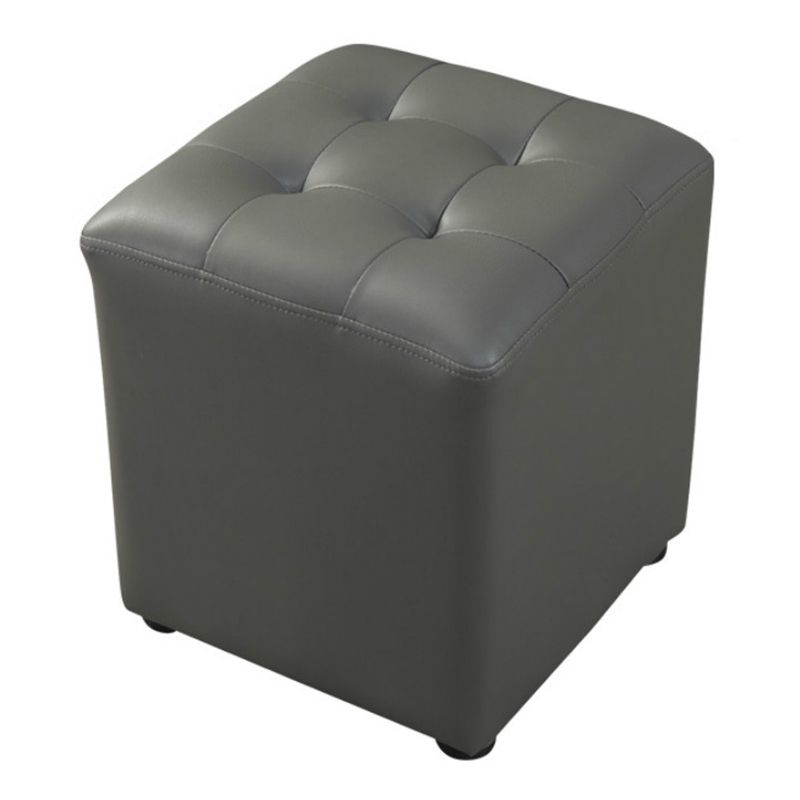 Pouf contemporain vert foncé pure couleur ronde cuir intérieur pouf