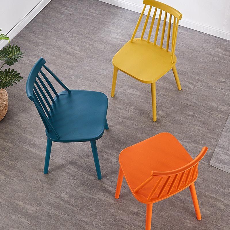 Contemporary Plastic Dining Chair Slat Back Side Chair in Matte Finish for Home Clearhalo 'Dining Chairs' 'Dining Tables & Seating' 'dining_chair' 'furn' 'furn_dining_chair' 'Furniture' 'Kitchen & Dining Furniture' 1200x1200_98bead6e-bd05-423a-96e2-d387ba5b2d89