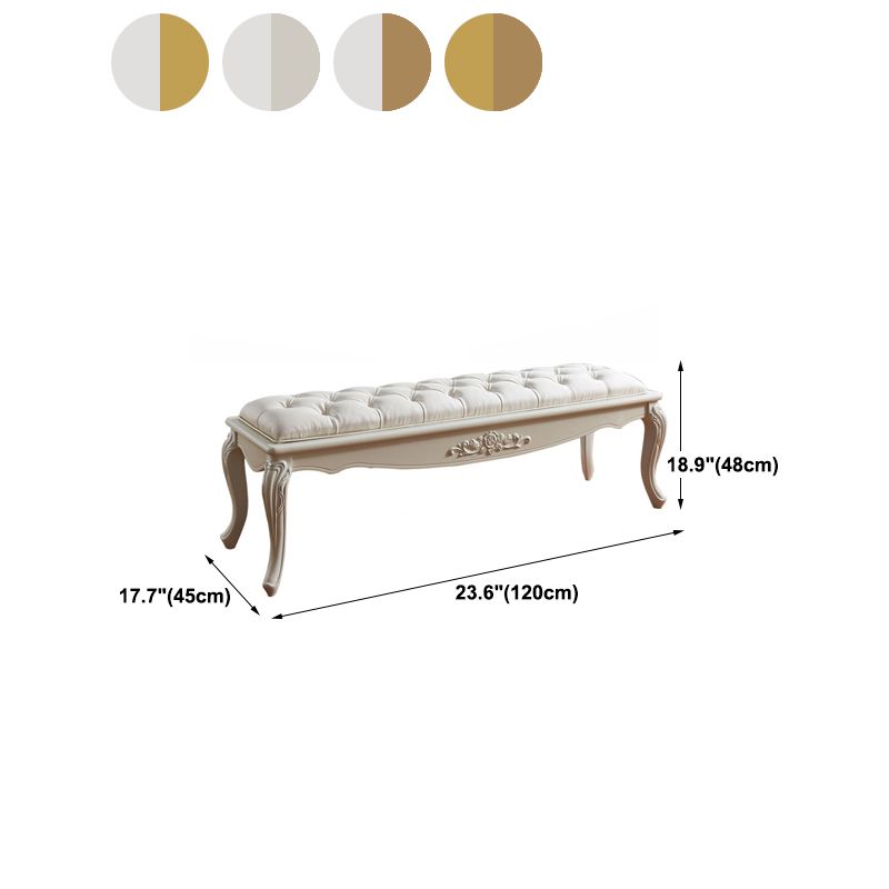 French Country Upholstered Bedroom Seating Bench Tufted Bench with Wood Legs Clearhalo 'Benches' 'Chairs & Seating' 'furn' 'furn_benches' 'Furniture' 'Living Room Furniture' 1200x1200_98beb622-4667-4ae0-aeed-41225e777fcd
