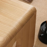 Solid Wood Single Coffee Table Rectangle Modern Sled Cocktail Table