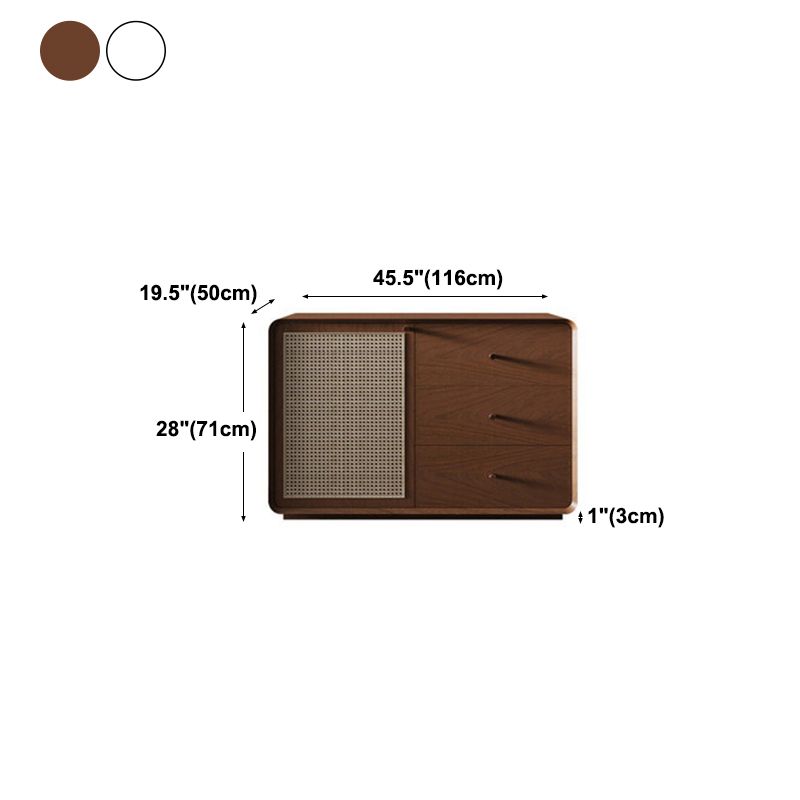 Simplicity Wood 28-inch Height Sideboard Rattan Doors Cupboard for Living Room Clearhalo 'buffet_sideboard' 'Buffets & Sideboards' 'furn' 'furn_buffet_sideboard' 'Furniture' 'Kitchen & Dining Furniture' 1200x1200_98bfd33e-2de0-482b-ab23-2d5d51cf0999