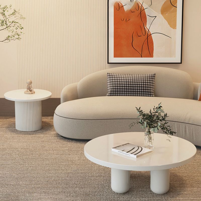 Contemporary Round Coffee Table Set Pedestal Wood Cocktail Table Clearhalo 'Coffee & Accent Tables' 'Coffee Tables' 'coffee_tables' 'furn' 'furn_coffee_tables' 'Furniture' 'Living Room Furniture' 1200x1200_98c0ef43-3eea-4d8b-b546-69dcb013a0a1