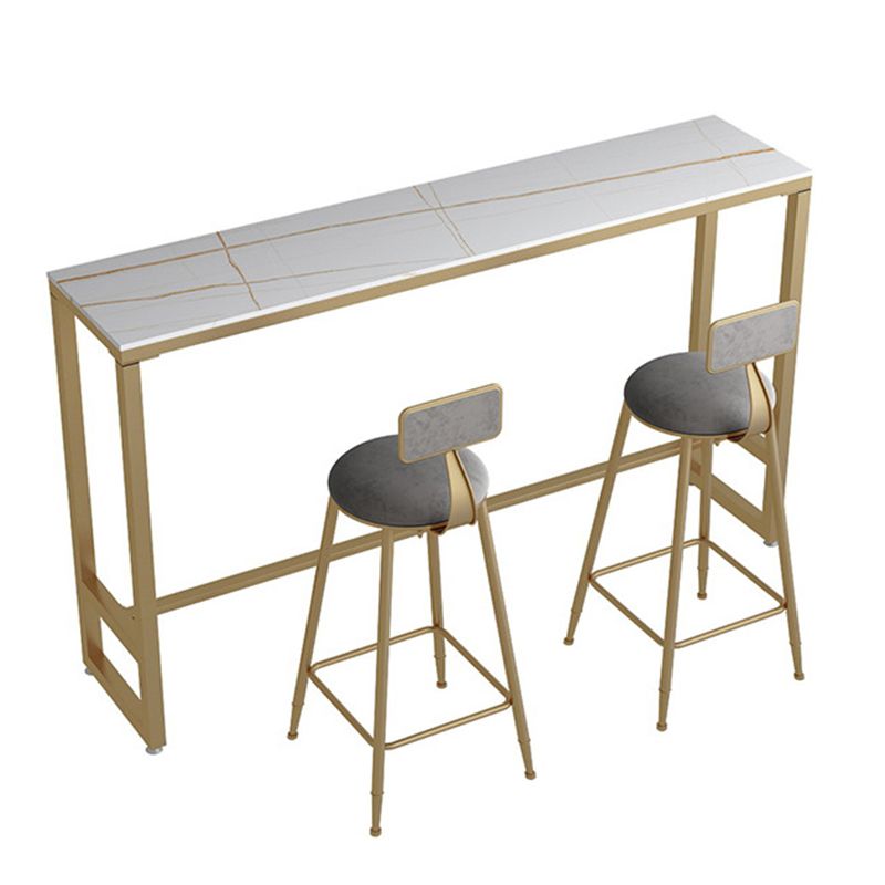 Glam 1/3 Pieces Bar Table Set Rectangle Stone Counter Table with Stools for Milk Tea Shop Clearhalo 'Bar Furniture' 'furn' 'furn_home_bar_bar_sets' 'Furniture' 'Home Bars & Bar Sets' 'home_bar_bar_sets' 'Kitchen & Dining Furniture' 1200x1200_98c3ff15-c833-47ef-bf4e-bdbdeed3bbf7
