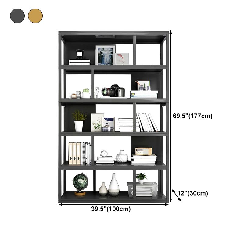 Vertical Metal Frame Etagere Bookshelf Manufactured Wood Shelf Bookcase for Living Room Clearhalo 'Bookcases' 'furn' 'furn_bookcases' 'Furniture' 'furniture_bookcases' 'Office Furniture' 1200x1200_98c4274f-6979-40db-ab45-40499fa5f578