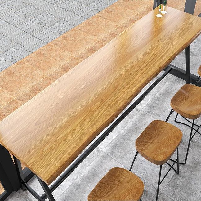 Rectangle Solid Wood Bar Height Table Contemporary Trestle Base Bar Dining Table Clearhalo 'Bar Furniture' 'Bar Tables' 'bar_tables' 'furn' 'furn_bar_tables' 'Furniture' 'Kitchen & Dining Furniture' 1200x1200_98c49d60-e408-44b3-8d18-f2838116a057