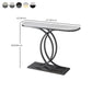 12 inch Wide Accent Table Glam style Stone Half Moon Console Table for Hall