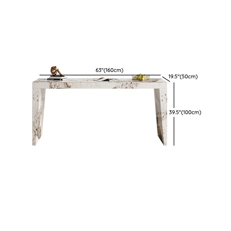 Tavolo da bancone rettangolare in pietra sinterizzata stile Glam da 1/3 pezzi con sgabelli alti