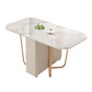 Folding Rectangle Dining Table Stone Top Dining Table with Storage Base Clearhalo 'Dining Tables & Seating' 'Dining Tables' 'dining_table' 'furn' 'furn_dining_table' 'Furniture' 'Kitchen & Dining Furniture' 1200x1200_98c5bfd6-3015-4b22-bd4c-70363410148f