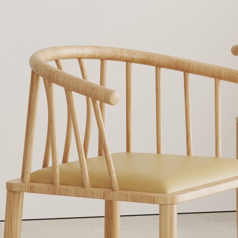 Modern wood-like dining chair armrest-free PU leather dining chair home Clearhalo ' kitchen&dining_furn' 'Dining Chairs' 'Dining Tables & Seating' 'dining_chair' 'furn' 'furn_dining_chair' 'Furniture' 'furniture_dining_chair' 'Kitchen & Dining Furniture' 'kitchen' 1200x1200_98c651a1-2437-476c-960e-d9fd64cfdd15