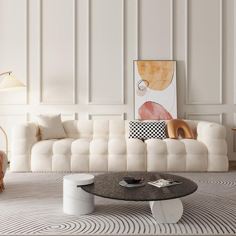 Modernistic Biscuit Back Sofa Tuxedo Arm Loveseat for Living Room