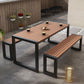 Modern 1/3/5 Pieces Dining Set Rectangle Wood Dining Table for Courtyard
