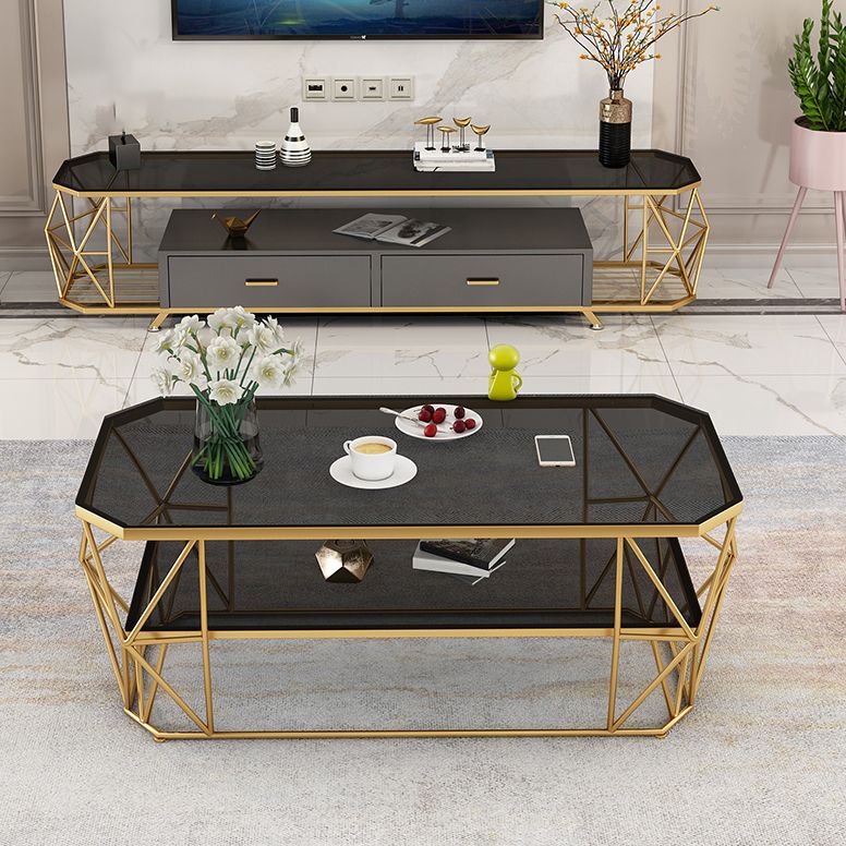 Sala de estar abierta almacenamiento de televisión gabinete de televisión de lujo con cajones de deslizamiento