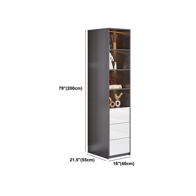 Contemporary Wooden Wardrobe White Colour Wardrobe Closet with Garment Rod