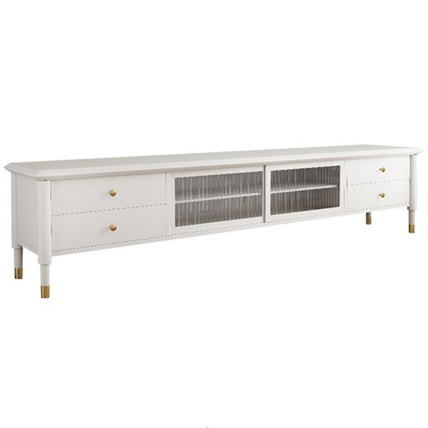 Rubberwood TV Media Stand 4-Drawer Enclosed Storage TV Stand Console Clearhalo 'furn' 'furn_tv_stands_entertainment_centers' 'Furniture' 'Living Room Furniture' 'TV Stands & Entertainment Centers' 'TV Stands & Media Storage Furniture' 'tv_stands_entertainment_centers' 1200x1200_98c7cd25-b01a-467b-8cdb-00346cc5c918