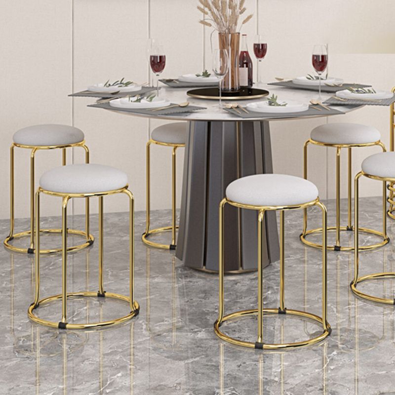 Faux Leather Mildew Resistant Ottoman Round Glam Solid Standard Ottoman Clearhalo 'furn' 'furn_ottomans_poufs' 'Furniture' 'Living Room Furniture' 'Ottomans & Poufs' 'ottomans_poufs' 1200x1200_98c84e57-7f20-461f-8847-6f00aae0b8dc