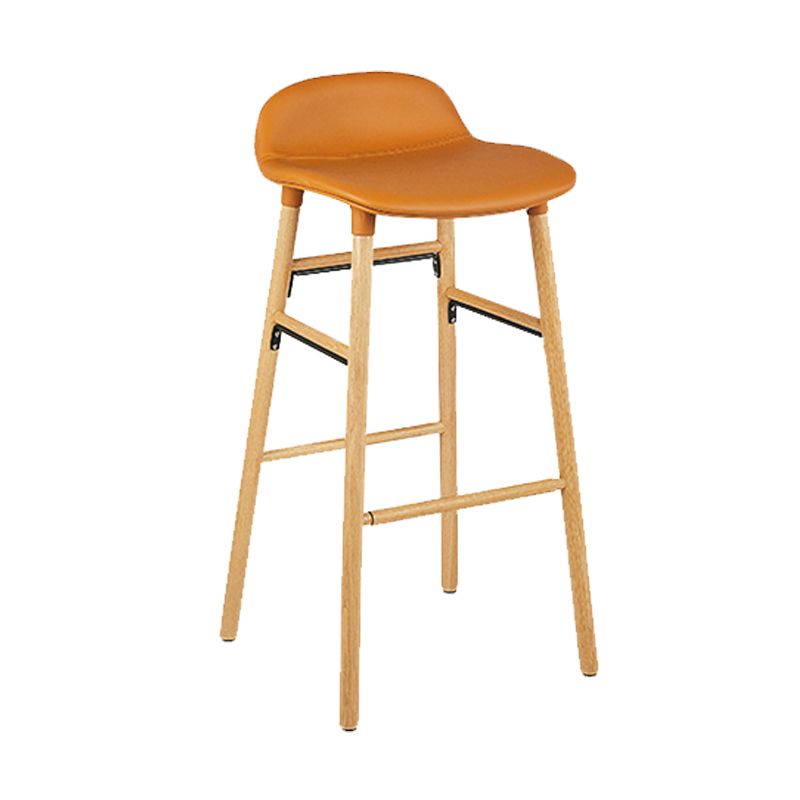 Faux Leather Counter Stool Modern Style Low Back Barstool with Solid Wood Legs Clearhalo 'Bar Furniture' 'Bar Stools' 'bar_stools' 'furn' 'furn_bar_stools' 'Furniture' 'Kitchen & Dining Furniture' 1200x1200_98c9f05a-2ef4-411d-b301-f988de822413